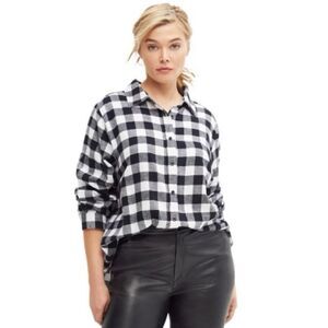 Anthropologie Eesome Monochrome Plaid Button Down Shirt